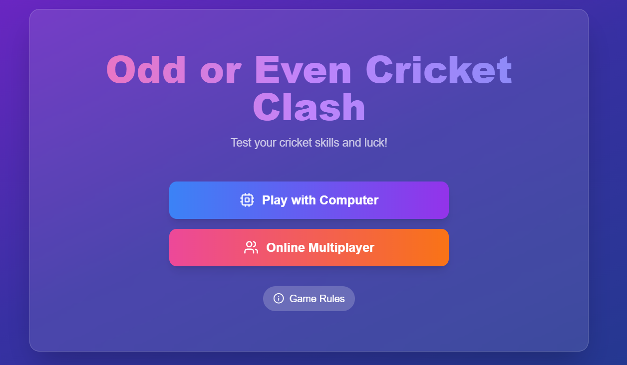 Odd or Even Cricket Clash